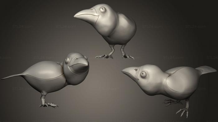 Bird figurines (Corbie 2, STKB_0157) 3D models for cnc